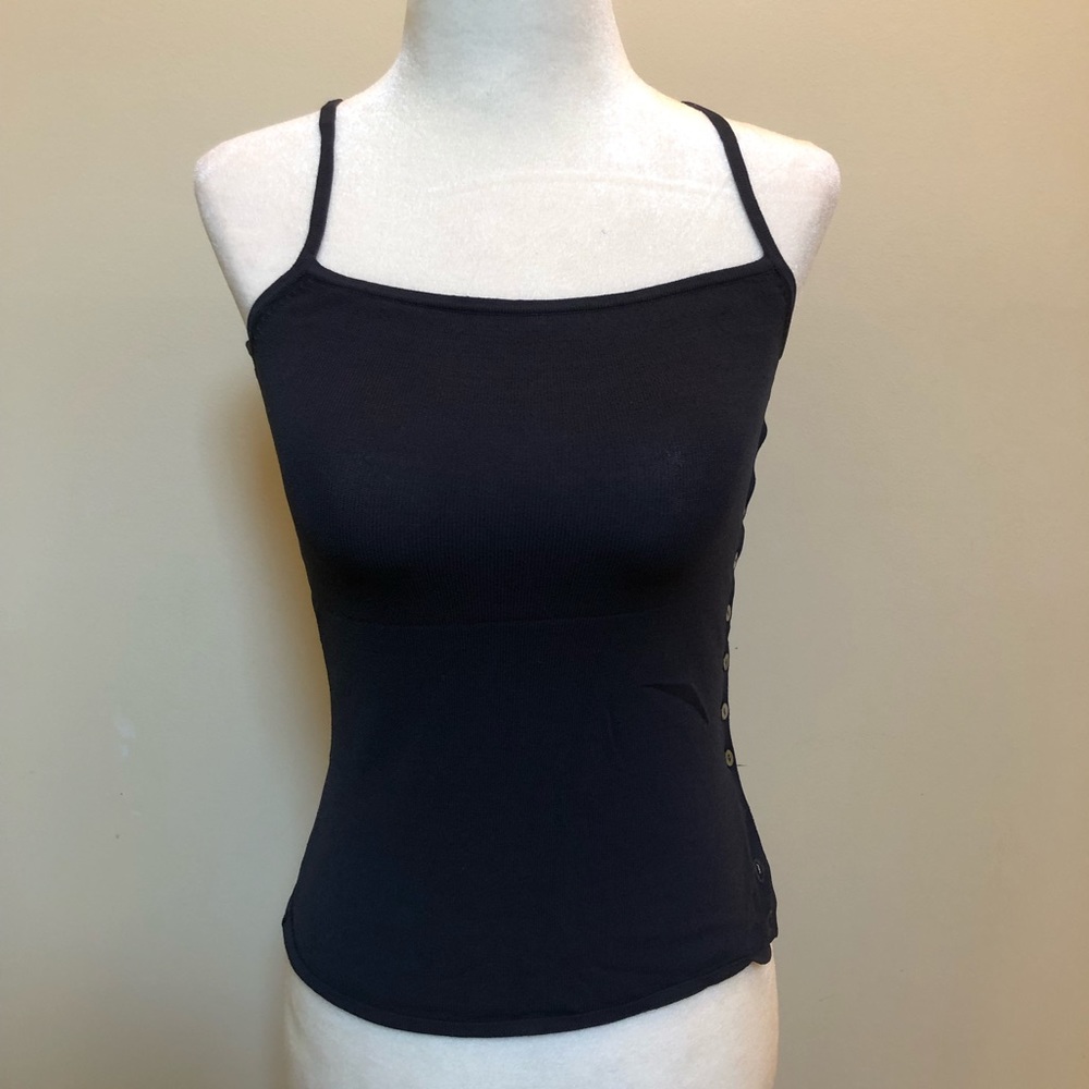 Blue Tahari buttoned tank top